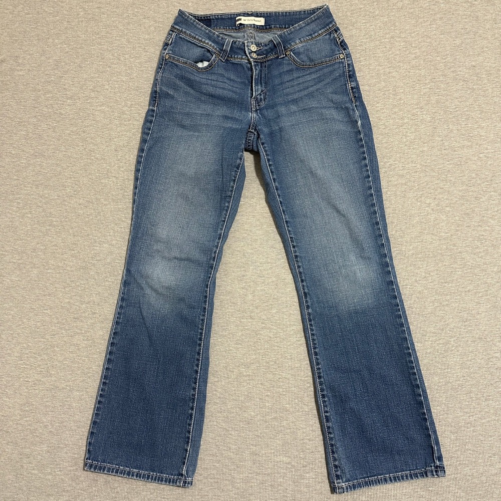 Levis 529 Curvy Bootcut Jeans Medium Wash Blue Mid Rise Stretch Denim Size 27x30